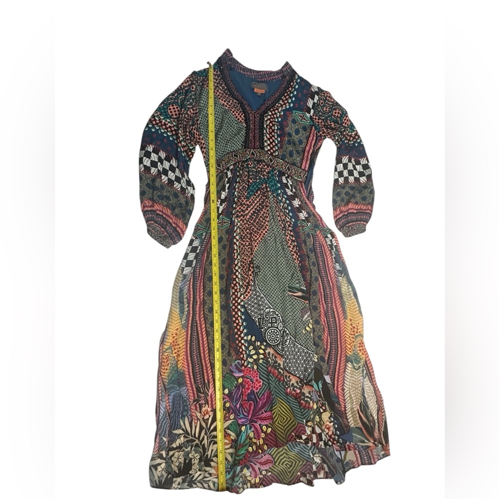 Anthropologie x Bhanuni by Jyoti Patterned Beaded Maxi Dress 2P - Picture 8 of 14